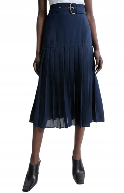 Karen Millen Tall Tmavě Modrá MIDI Sukně S Páskem 38 B1E