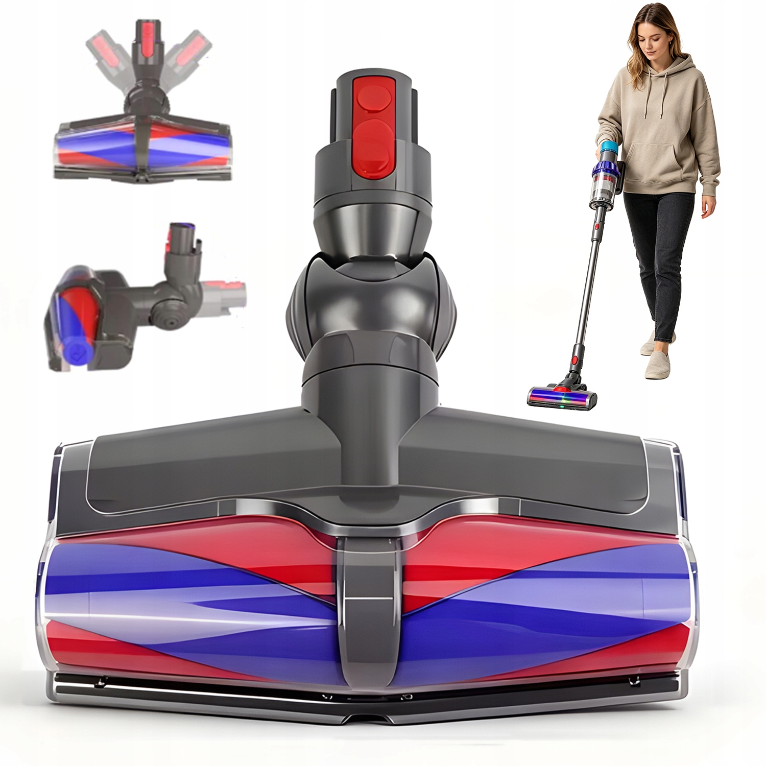 Elektrická Mopovacia Hlavica S Led Svetlom Pre Vysávače Dyson V7/V8/V10/V11/V15