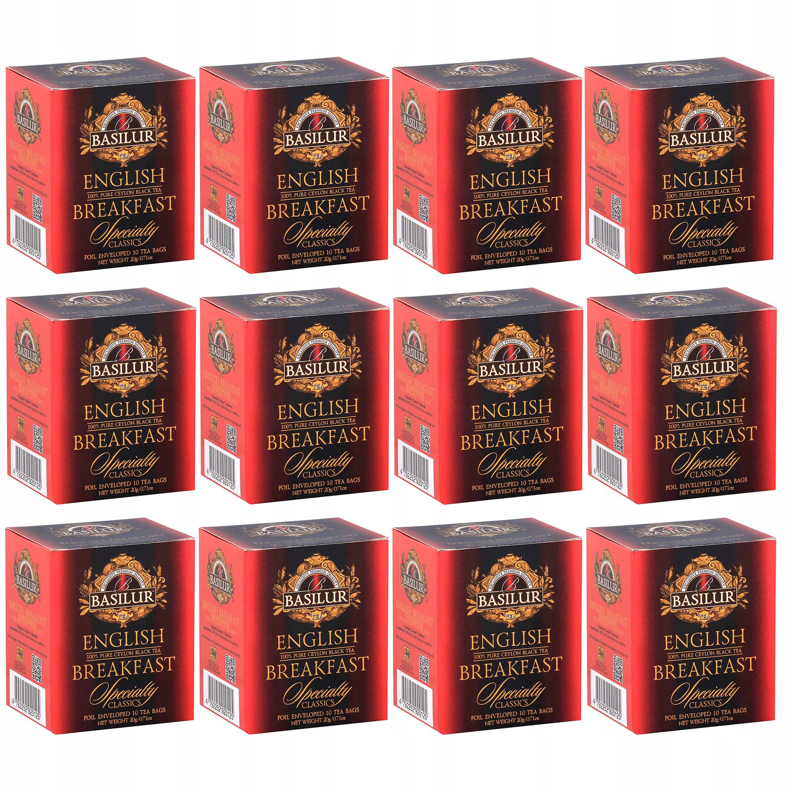 Levně Basilur English Breakfast – Čaj černý v sáčcích, 10 x 2 g x 12 g