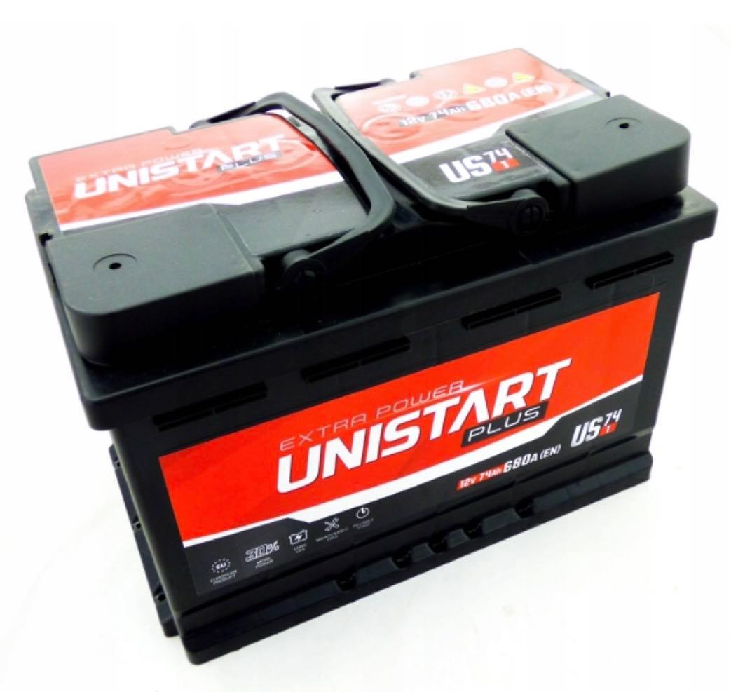 AKUMULATOR 74AH 680A P+ Long Life UNISTART PLUS