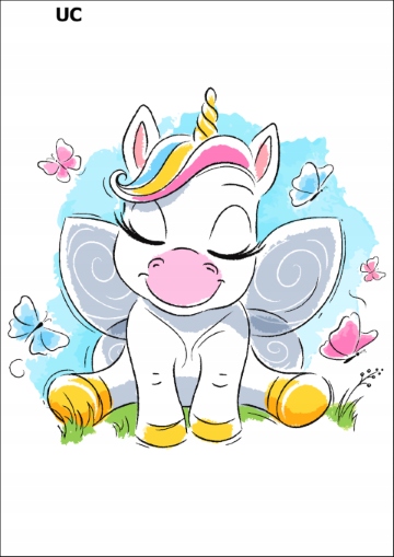

PK16UC Tatuaż tymczasowy Jednorożec unicorn tęcza