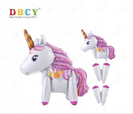 Balon Foliowy Jednorożec stojący bia