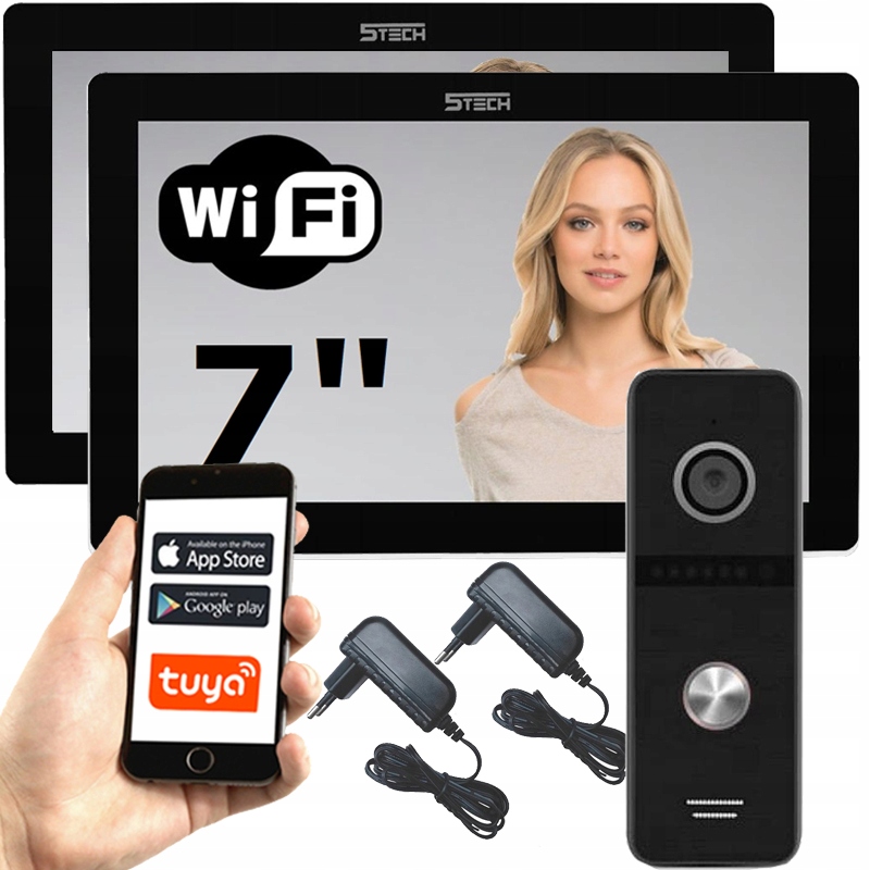 Wideodomofon Ip 5tech Dwa monitory Verus One Fhd