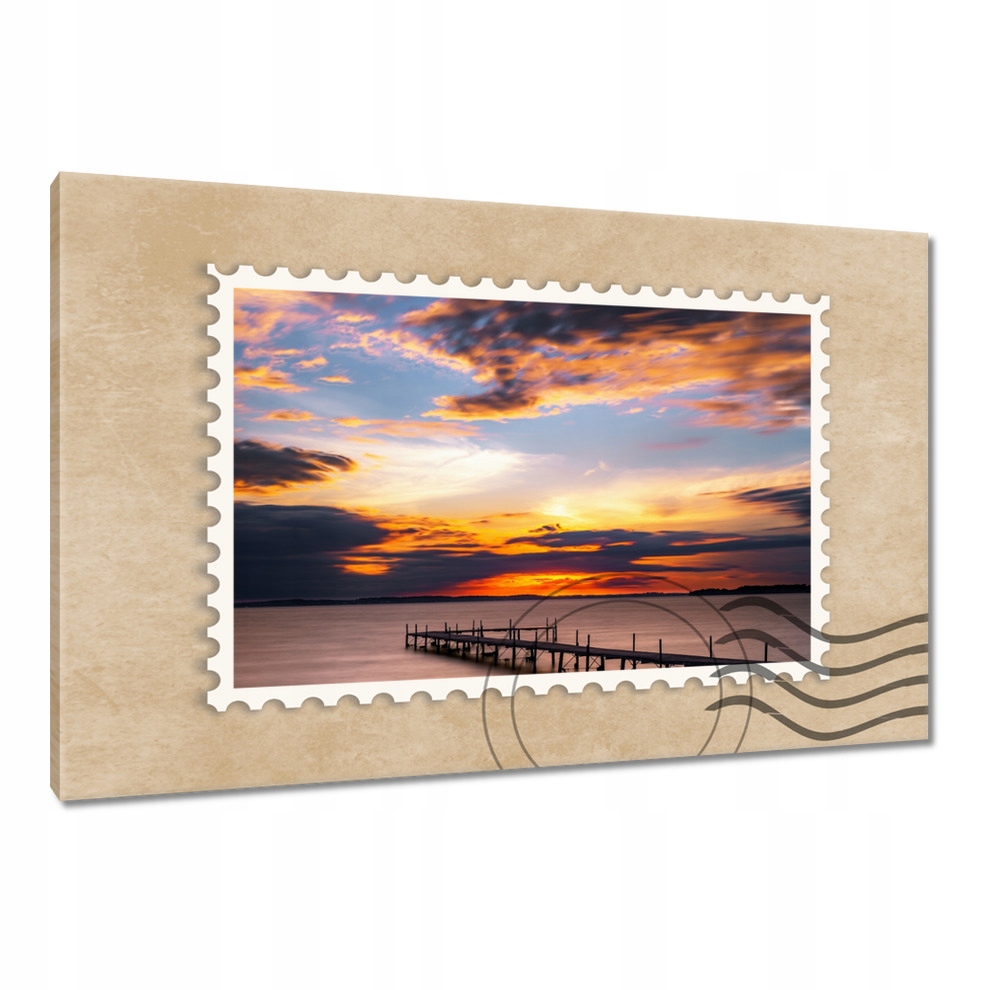 

Obrazy 120x80 Most jezioro Zachód