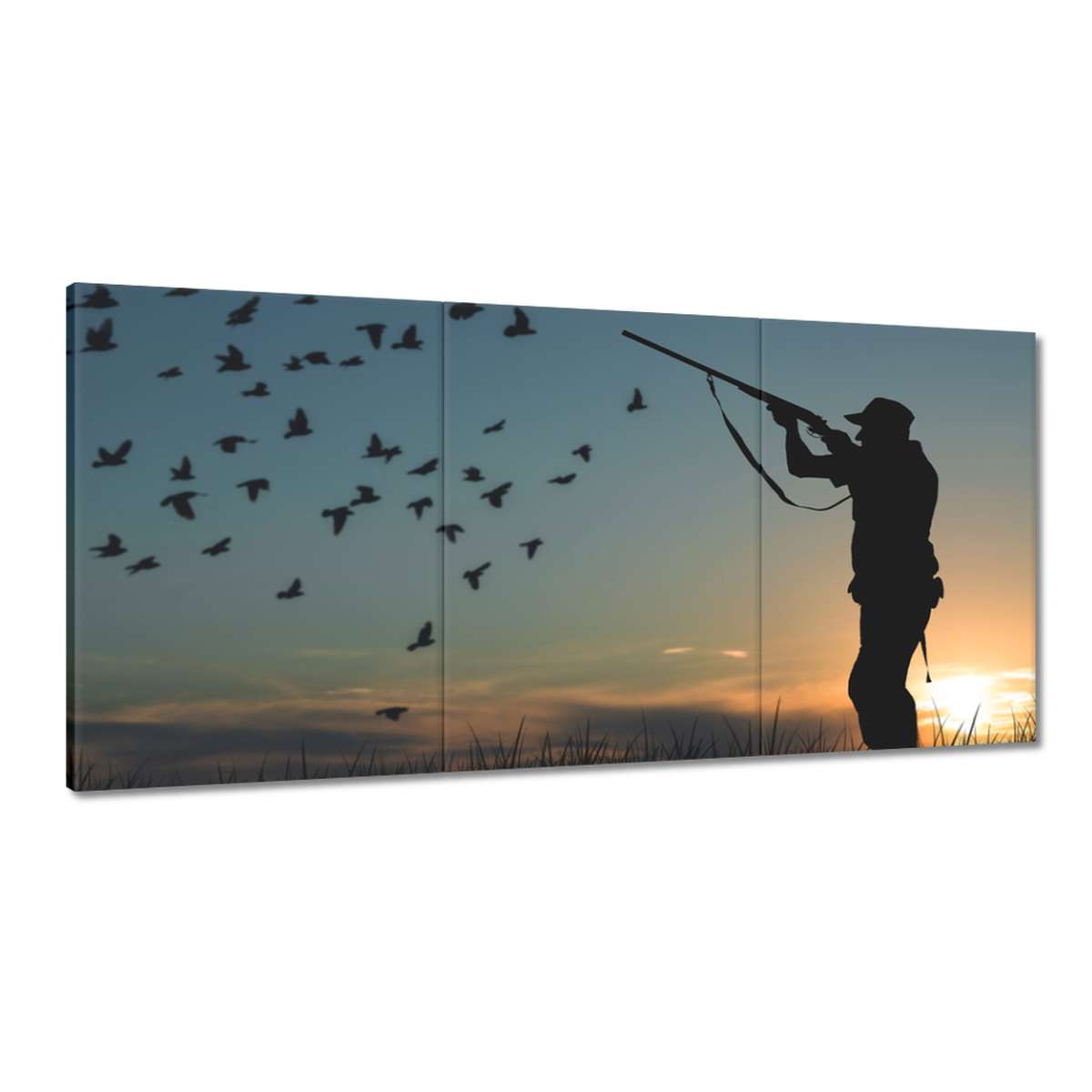 Obrazy 180x90 Poľovník so zbraňami vtáky