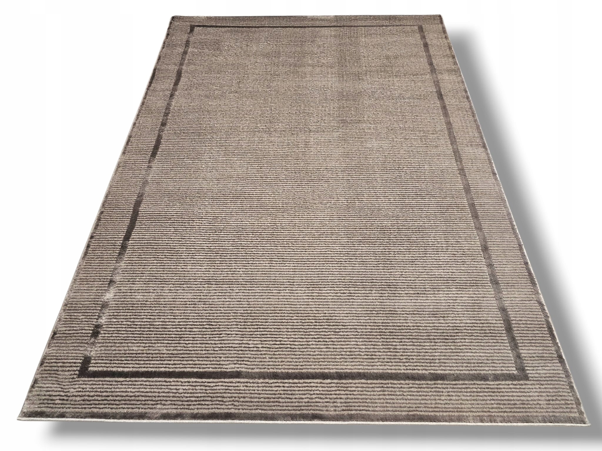 Dywan Pure 2 dywilan 200x290 beżowy beż w paski ramka styl boho loftowy 3D