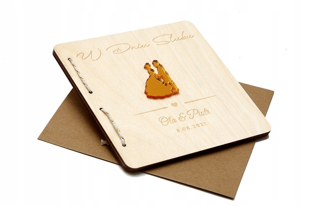 

Personalizowany Kartka Ślubna z życzeniami