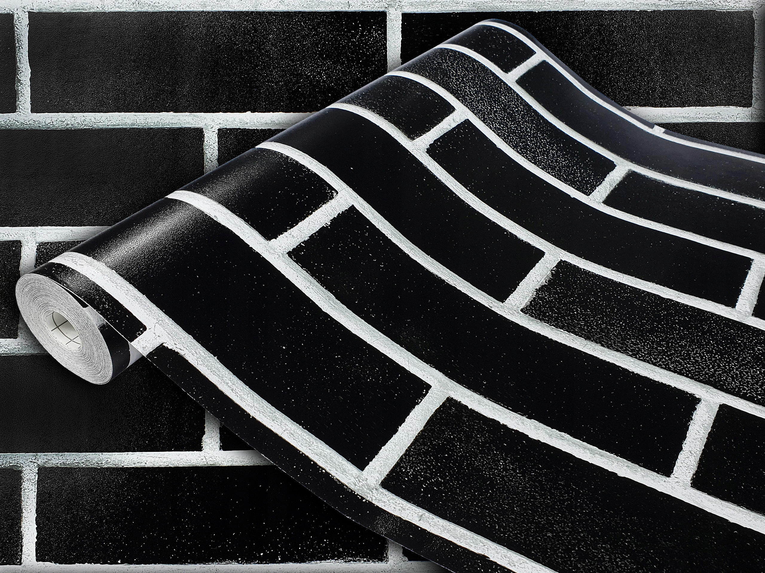 

Okleina Naklejka Cegła Czarna Folia Na Meble Diy