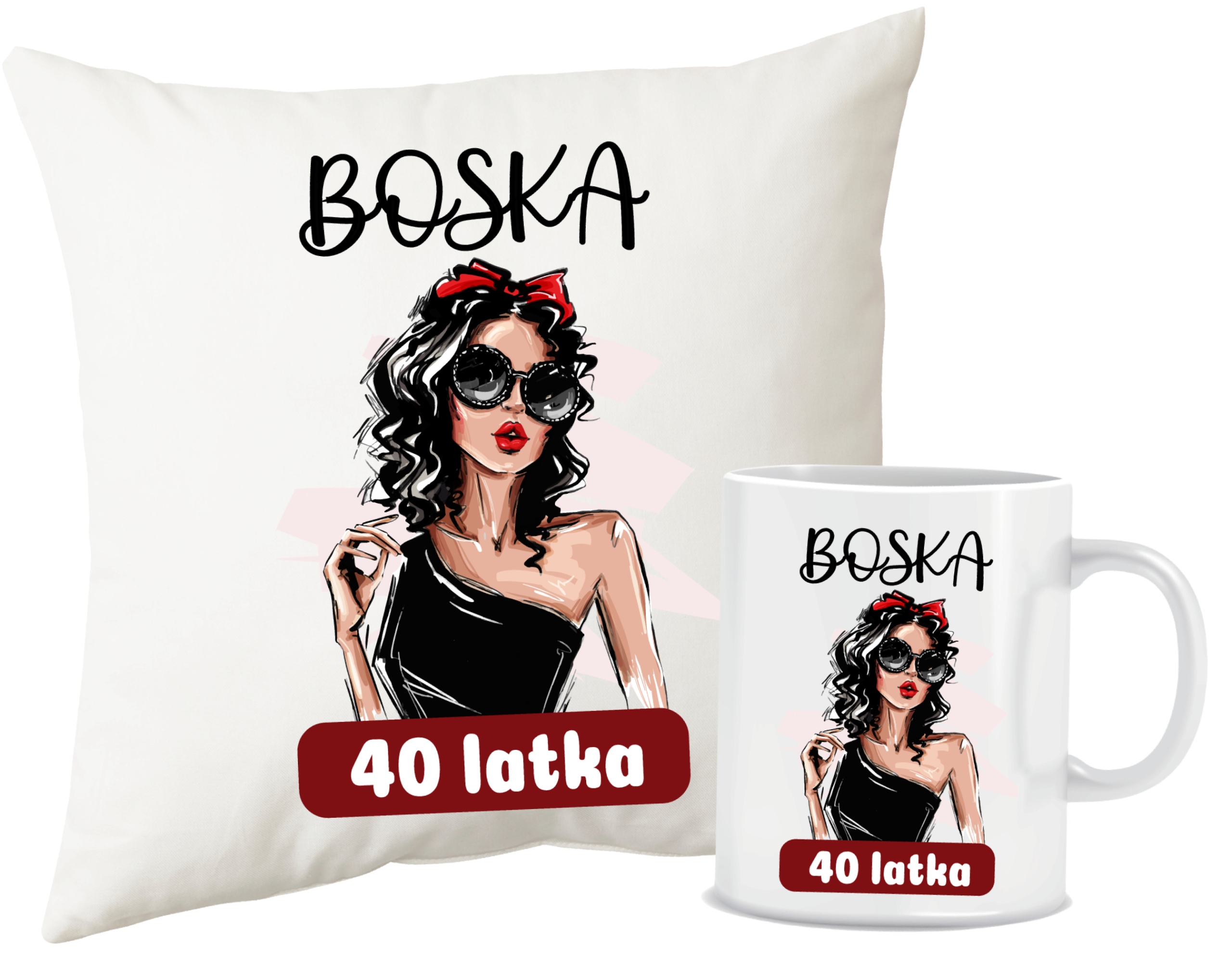 Poduszka kubek 40 Urodziny Dla Kobiety Boska 40 Latka