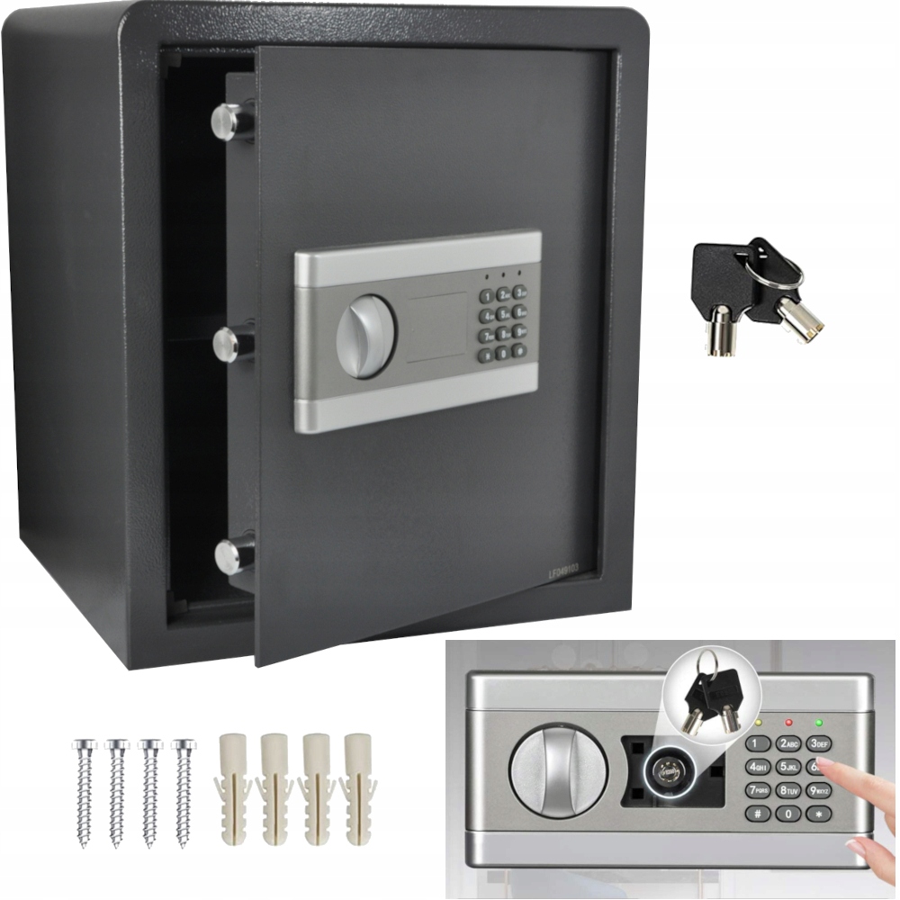 

Sejf Elektroniczny Na Kod +klucz 15 kg 35 x 39,5cm
