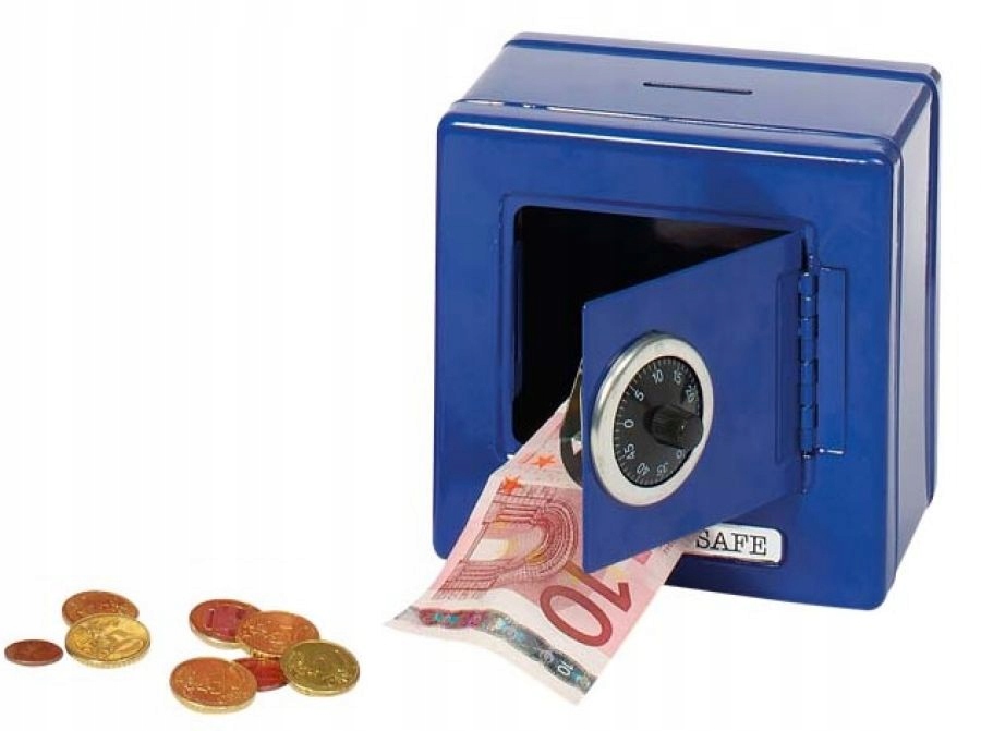 Skarbonka Goki sejf niebieski dla dzieci Bohater brak