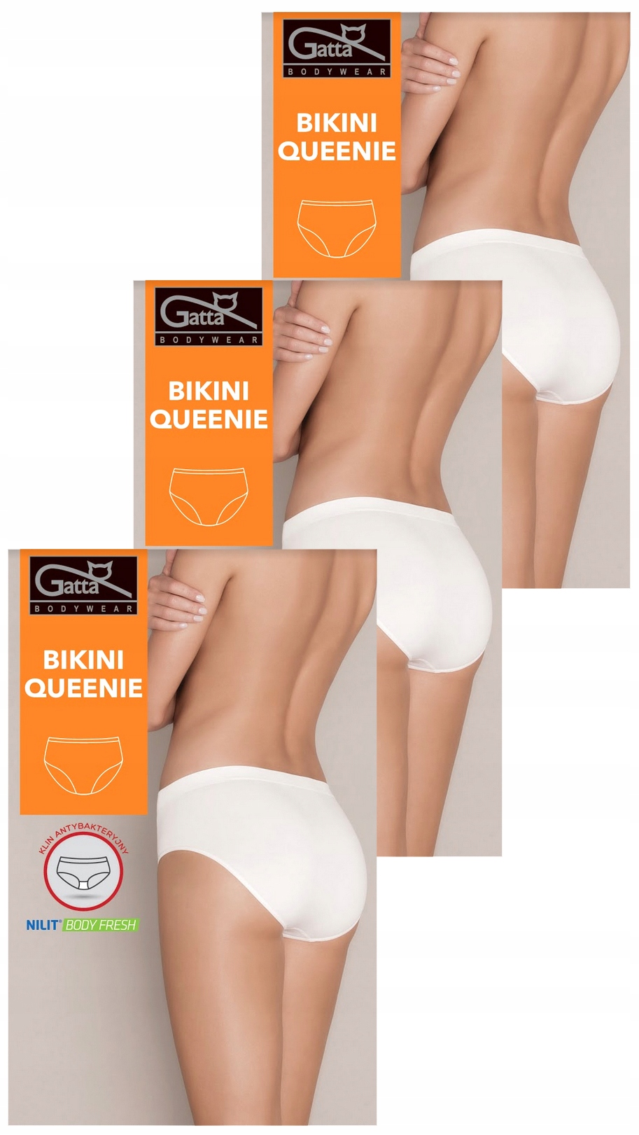 

Gatta 3 Sztuki Figi Majtki Bikini Queenie Białe M