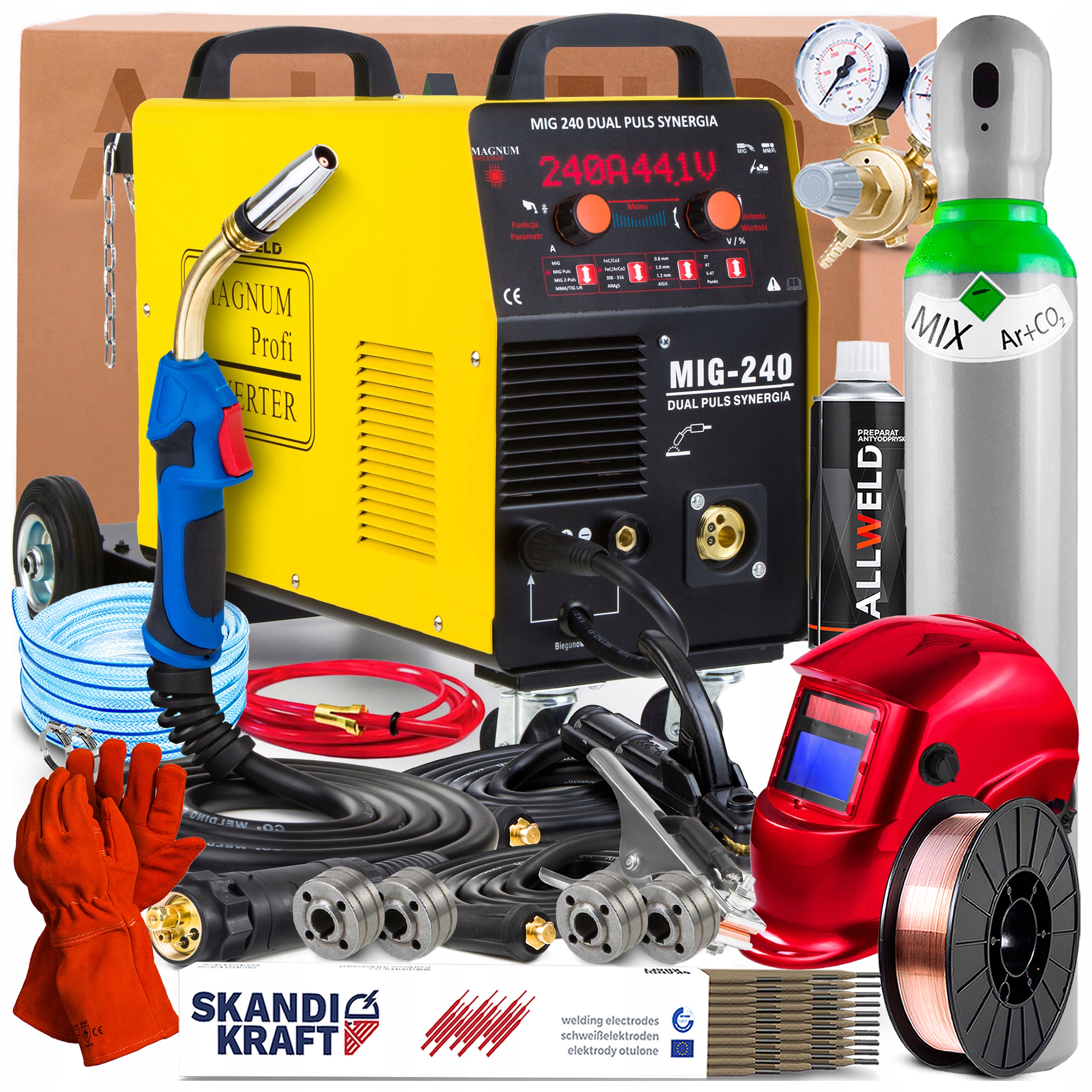 Spawarka Magnum Mig 240 Dual Puls 240A Synergia Tig Lift Mma Lutospawanie