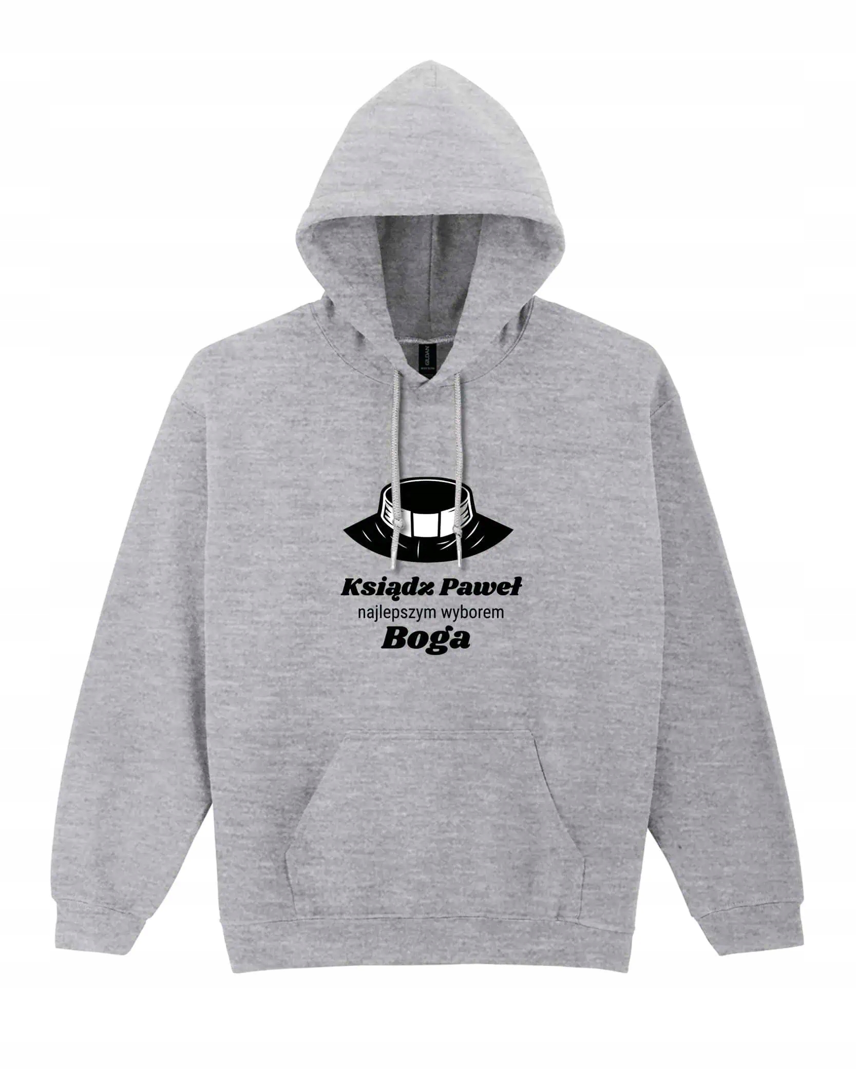 Mikina s kapucí Personalizovaná pro kněze Výběr Boha Šedá XXL
