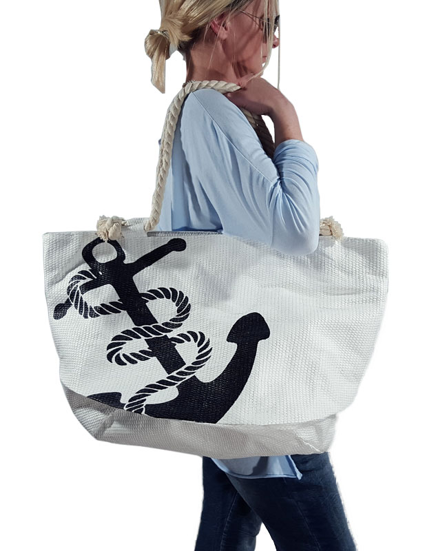 TORBA PLAŻOWA KOTWICA DUŻA TOREBKA SHOPPER BAG Styl miejski