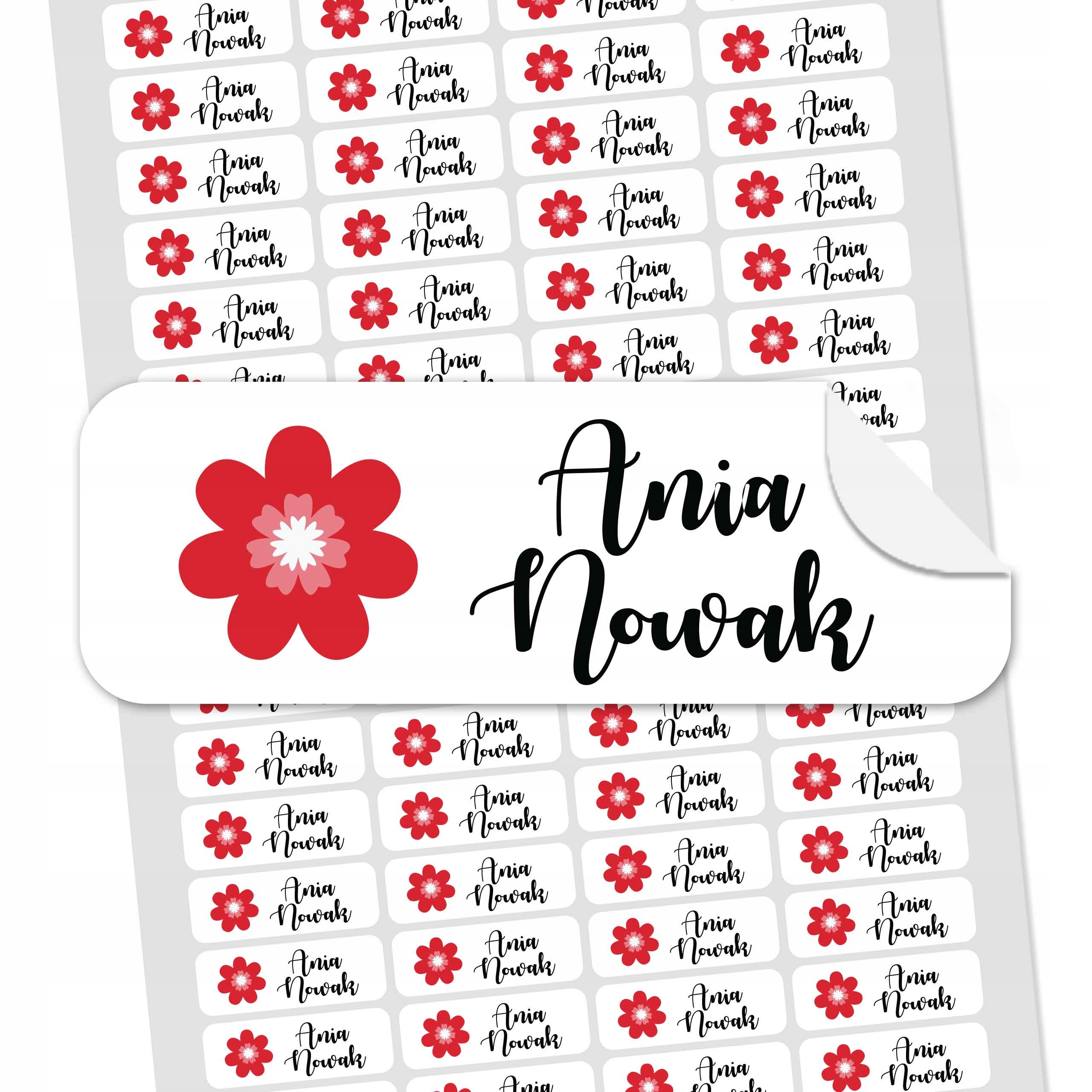 NAKLEJKI METKI z imieniem personalizowane 64 szt. Marka inna marka