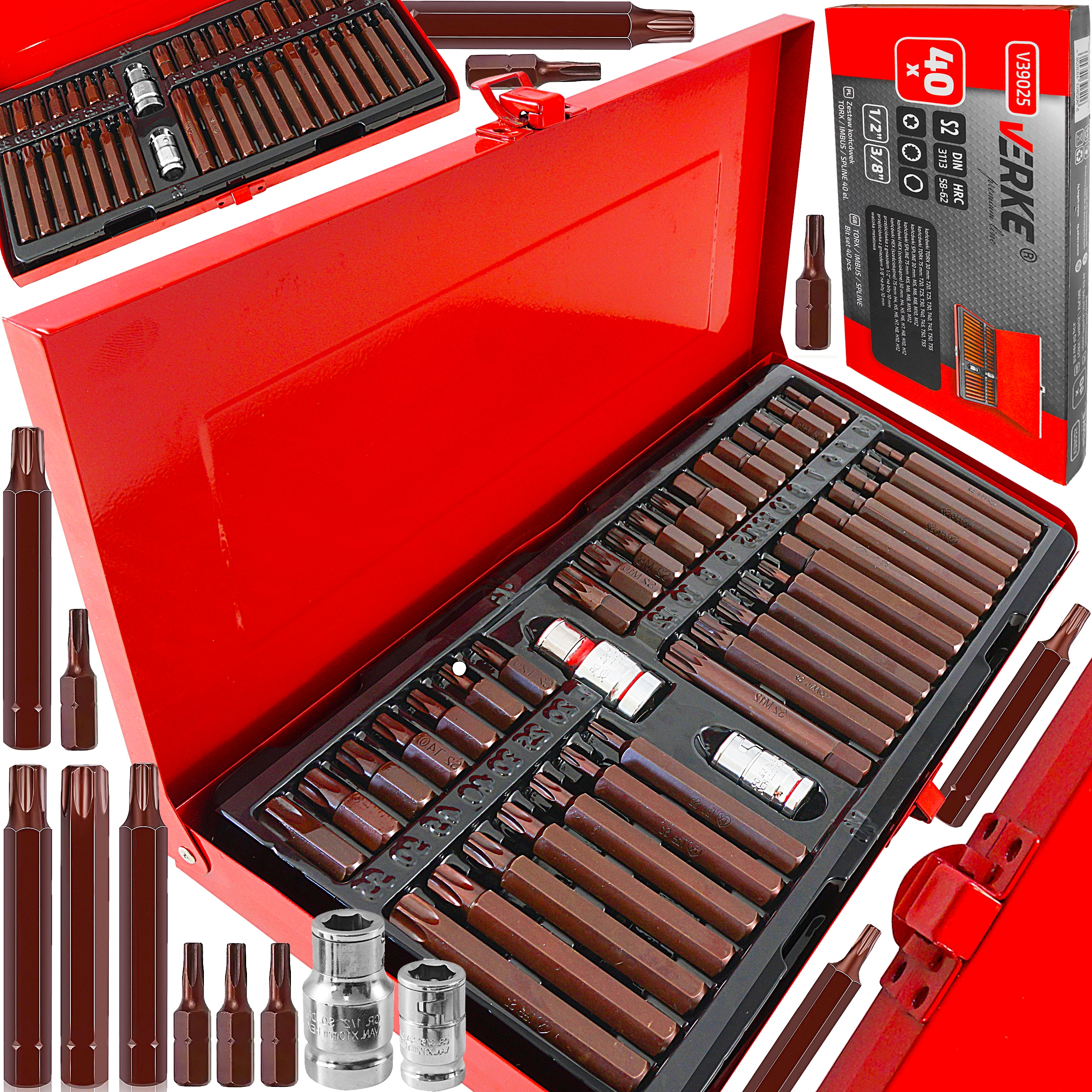 Zestaw Bitów Końcówek Wkrętakowych Końcówki Bity Klucz Imbus Torx Spline