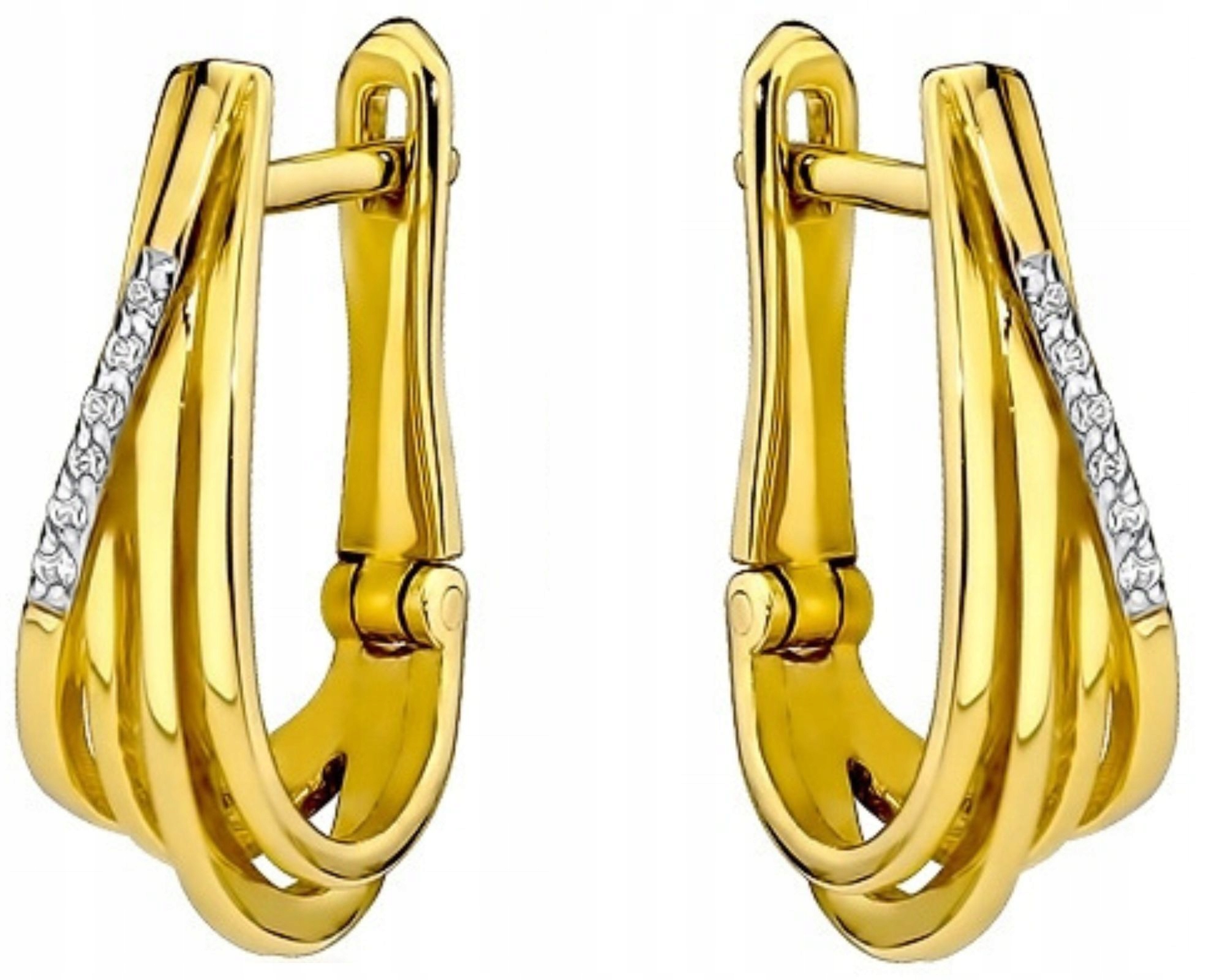 Zlaté náušnice s brilianty 0,06 ct Gravírování Bonus