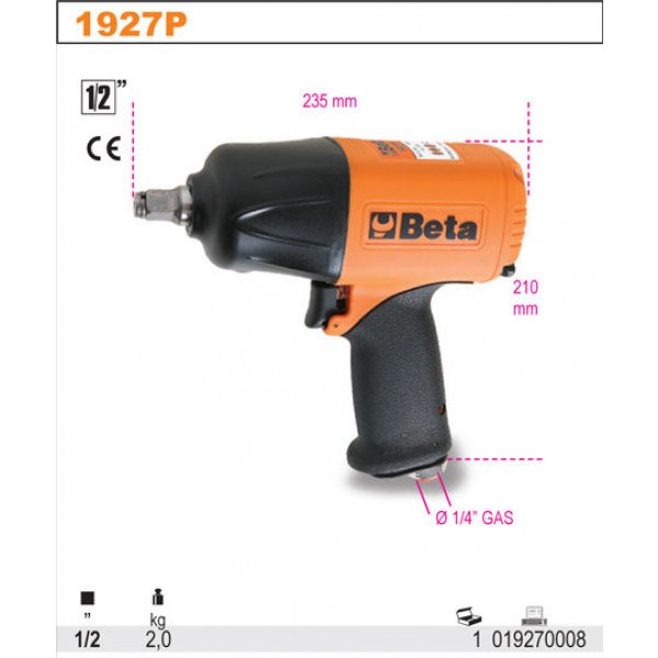 BETA Klucz udarowy dwukierunkowy 1927P-1/2" BE1927P Marka Beta