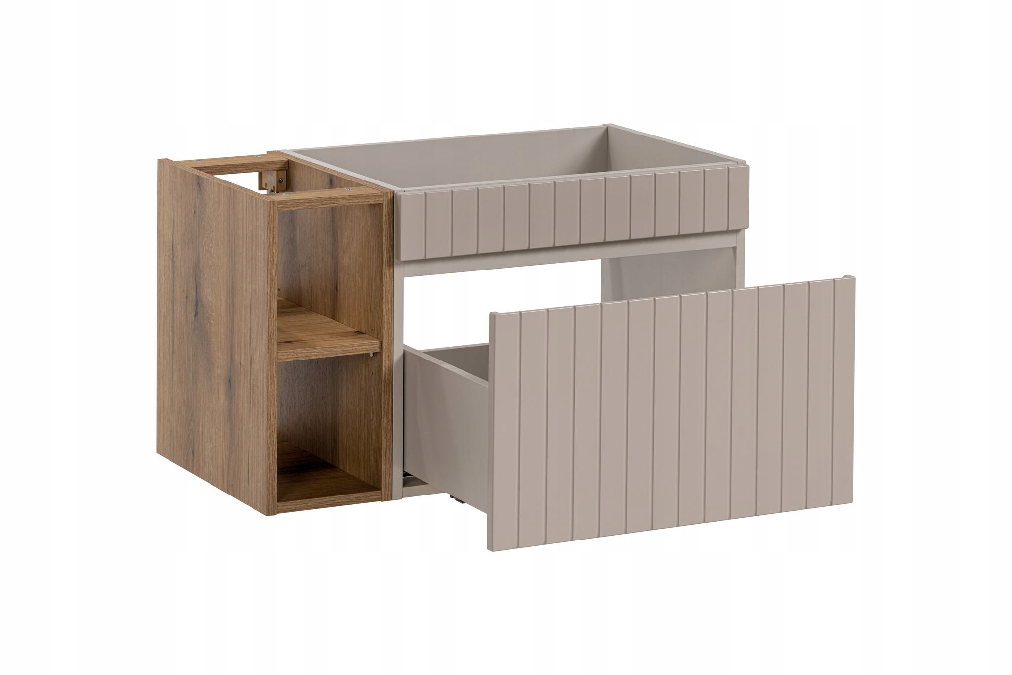 Szafka łazienkowa wisząca 80cm kaszmirowa szuflada Kod producenta szafka 80 ryflowana kaszmir+półka