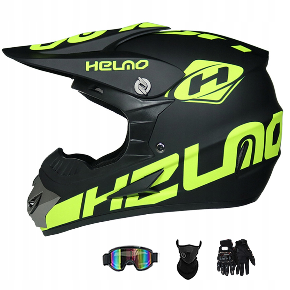 Motocyklová Přilba Lehká Enduro Quada Brýle Rukavice Maska S