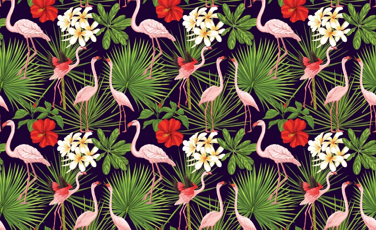

Fototapeta Flizelinowa Flamingi Rośliny 416x254