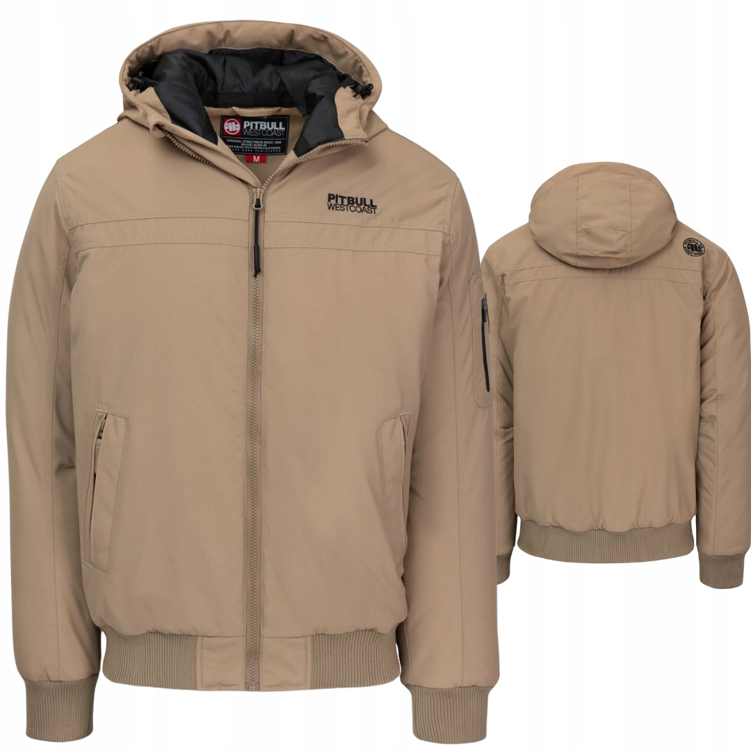 Pitbull West Coast Pánská Zimní Bunda S Kapucí Balboa II Písková 3XL