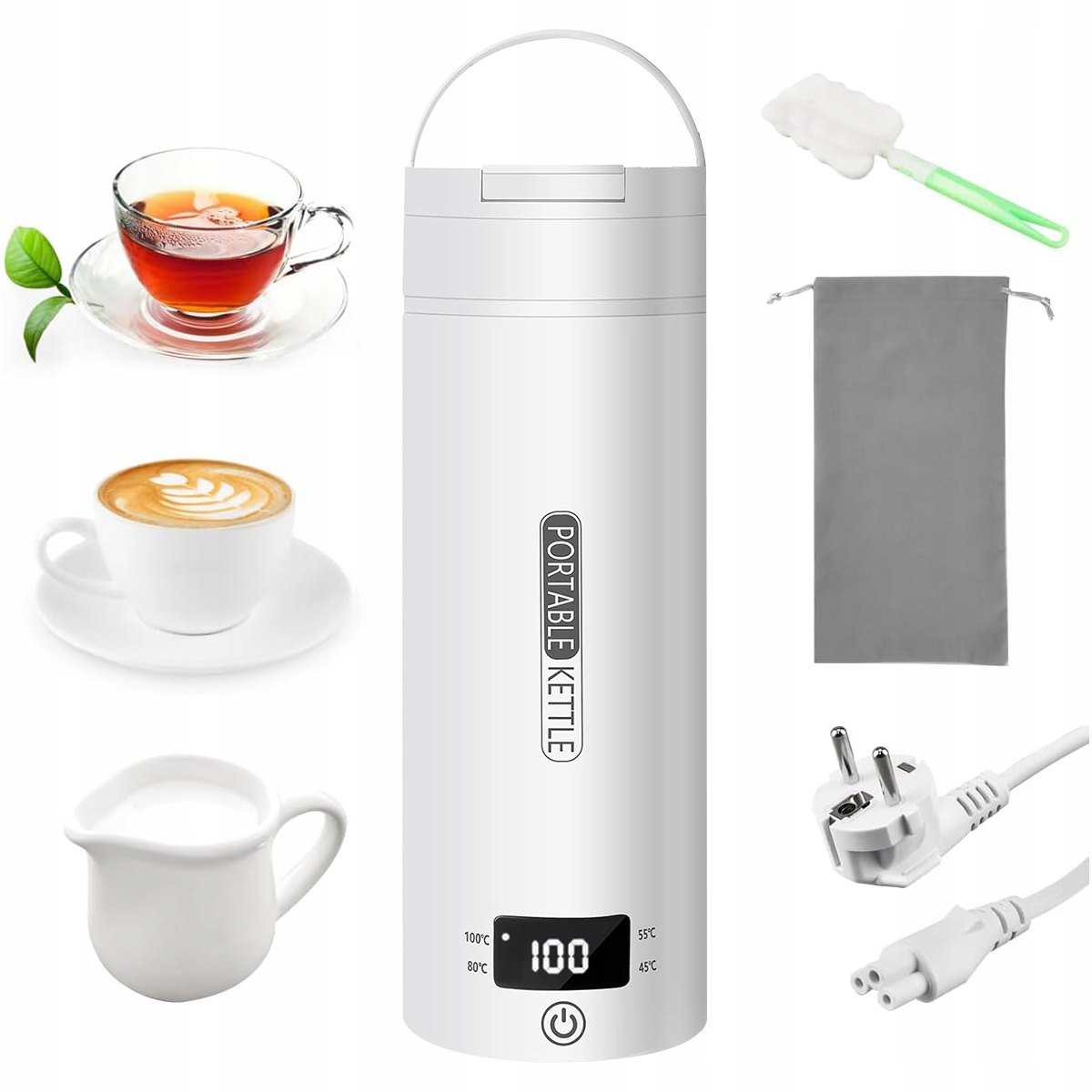 Czajnik elektryczny 300W 0,5L mały biały z regulacją temperatury