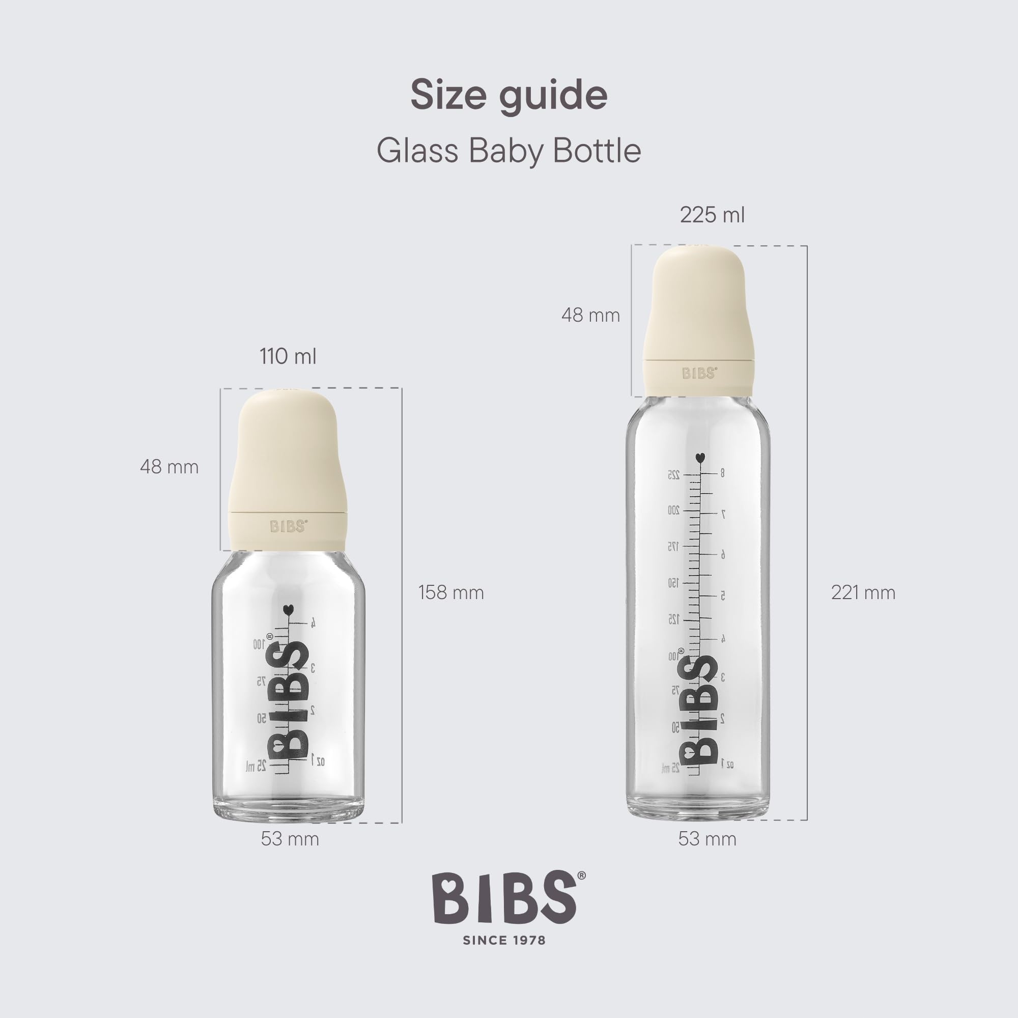 BIBS Butelka Szklana Dla Niemowląt 225ml Lateks Kauczukowy Woodchuck — miniatura 3