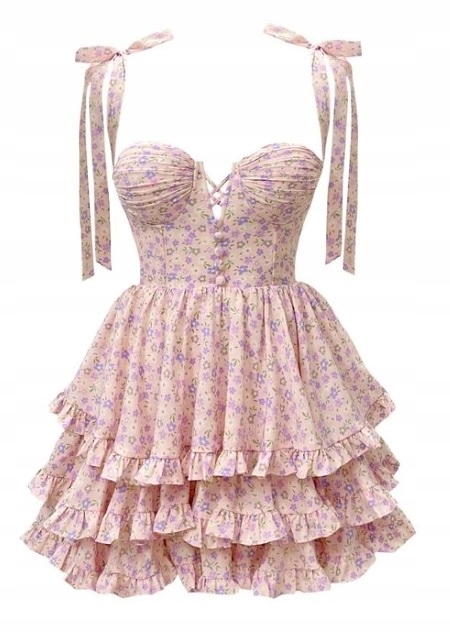 Šaty Catalina S Květinovými Volánky vel. L