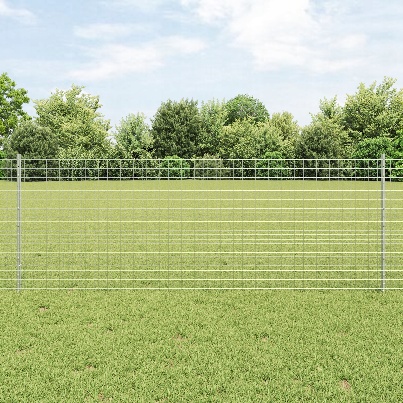Svářený drátěný plot s 5 U sloupky Stříbrný 0.8x10 m Ocel Silver 3336324
