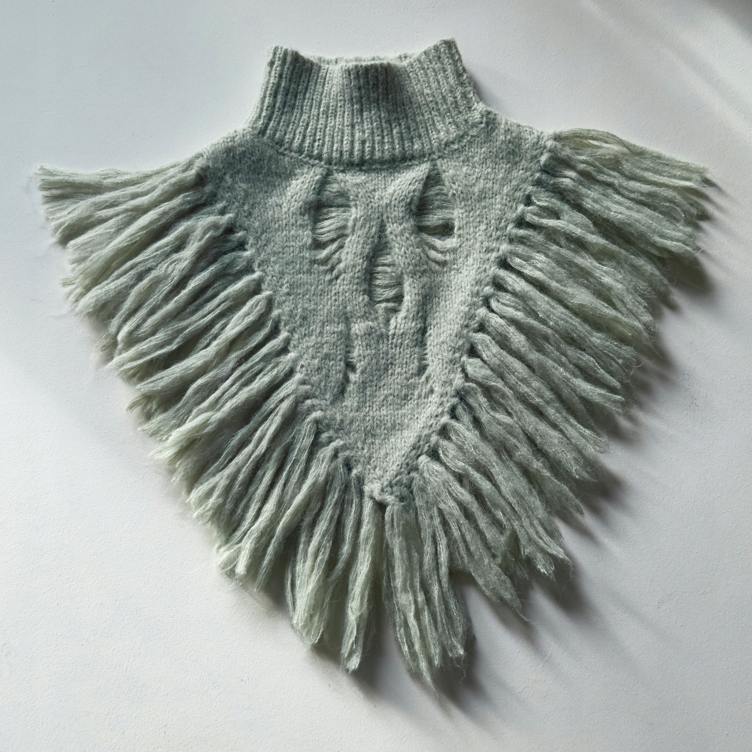 ZARA Ponczo Golf Narzutka Frędzle M