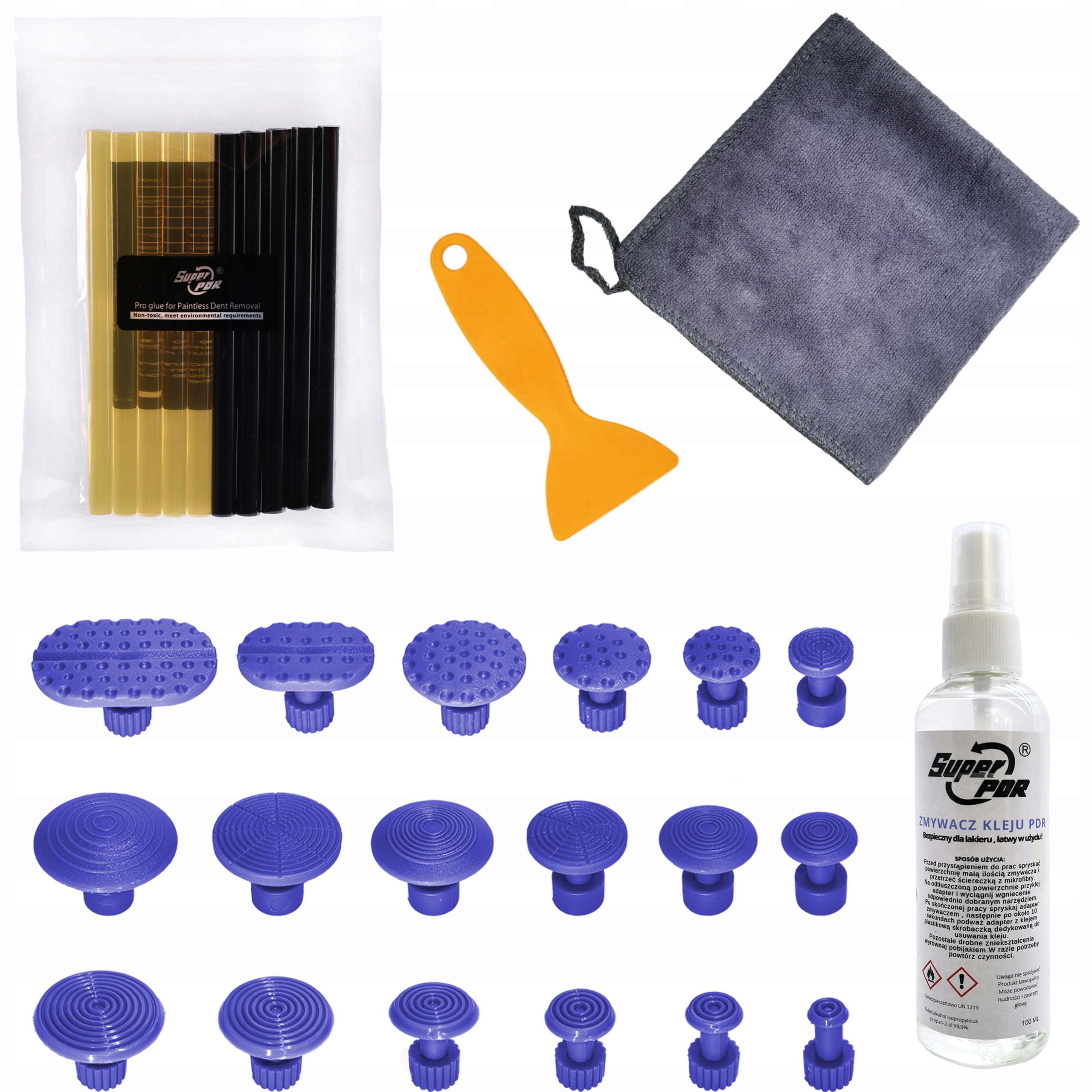 NARZĘDZIA PDR Zestaw do usuwania kleju ZMYWACZ SKROBACZKA ZDRAPKA KLEJ SP
