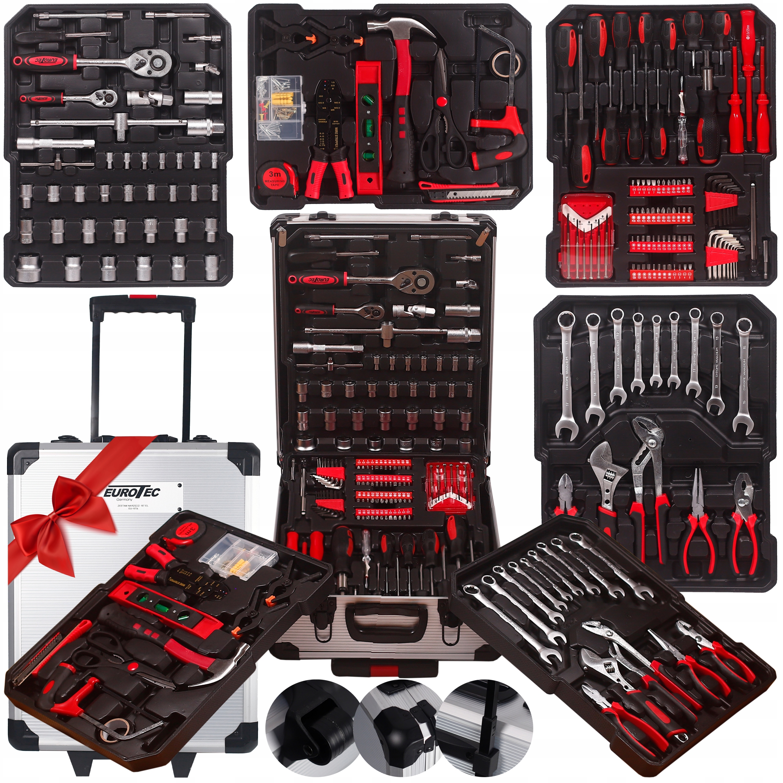 Kufr Na Nářadí, Sada Nářadí, Klíče 300 Kusů, Bity, Nástavce Silné