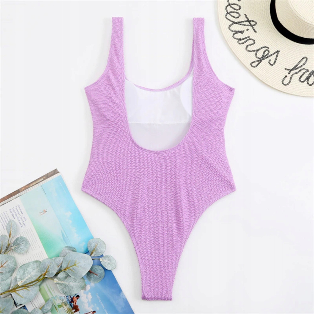 JEDNOCZĘŚCIOWY STRÓJ KĄPIELOWY ODKRYTE PLECY NEONOWY KOSTIUM KOLORY S 36 Kolor różowy