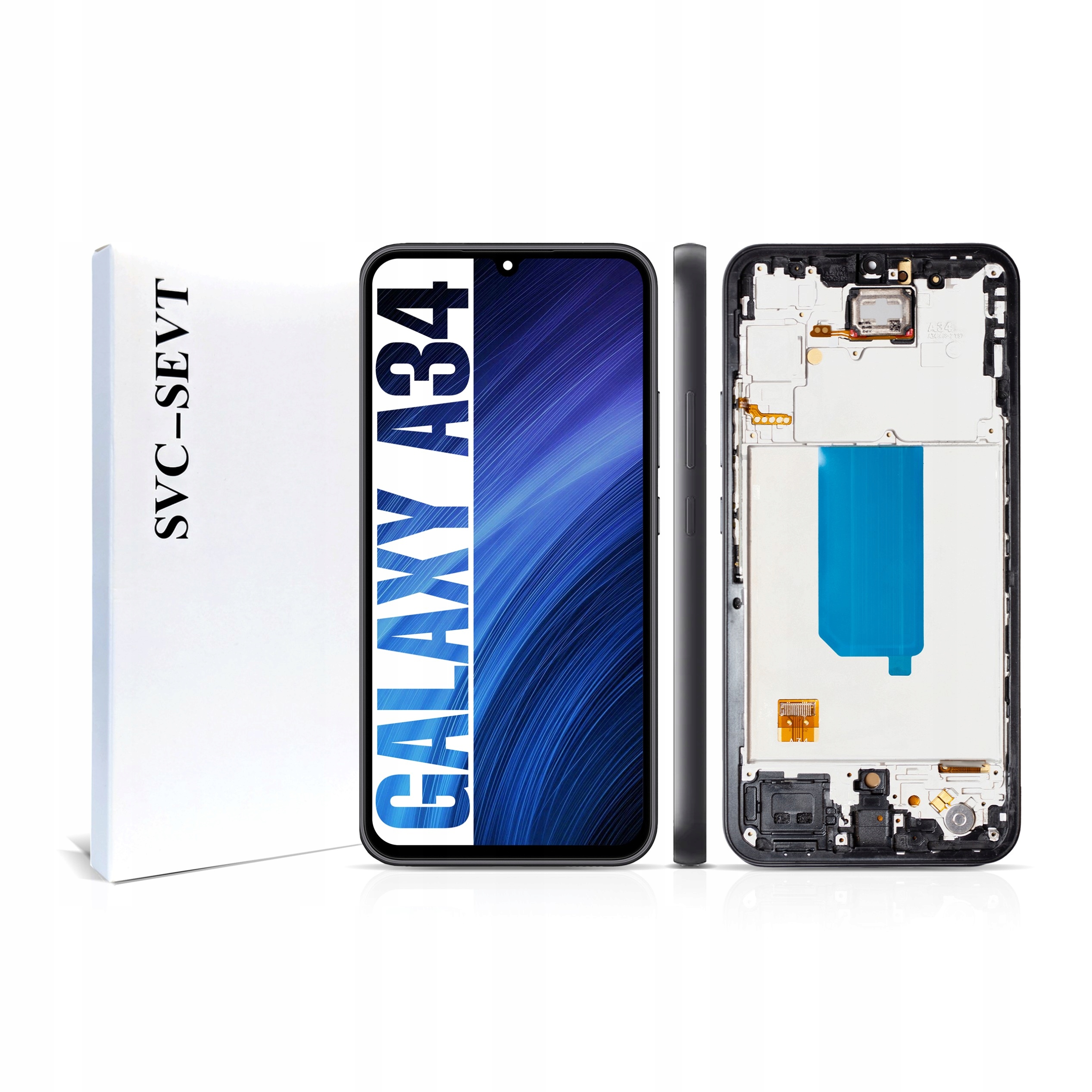 Displej s rámčekom pre Samsung A34 Originál Zila Display Panel LCD Black