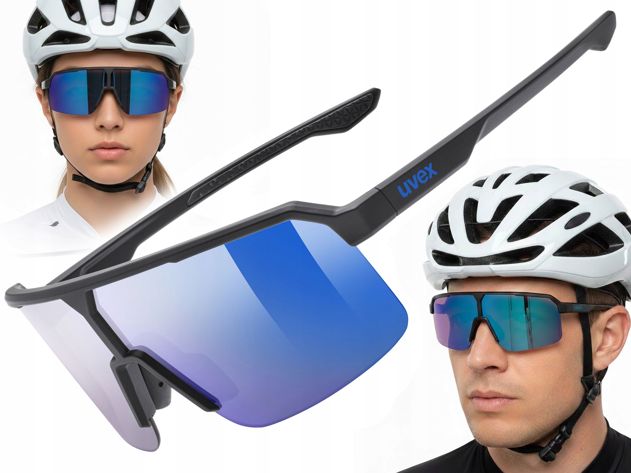 Sluneční cyklistické brýle Uvex Ramp black matt/mirror blue (S3)