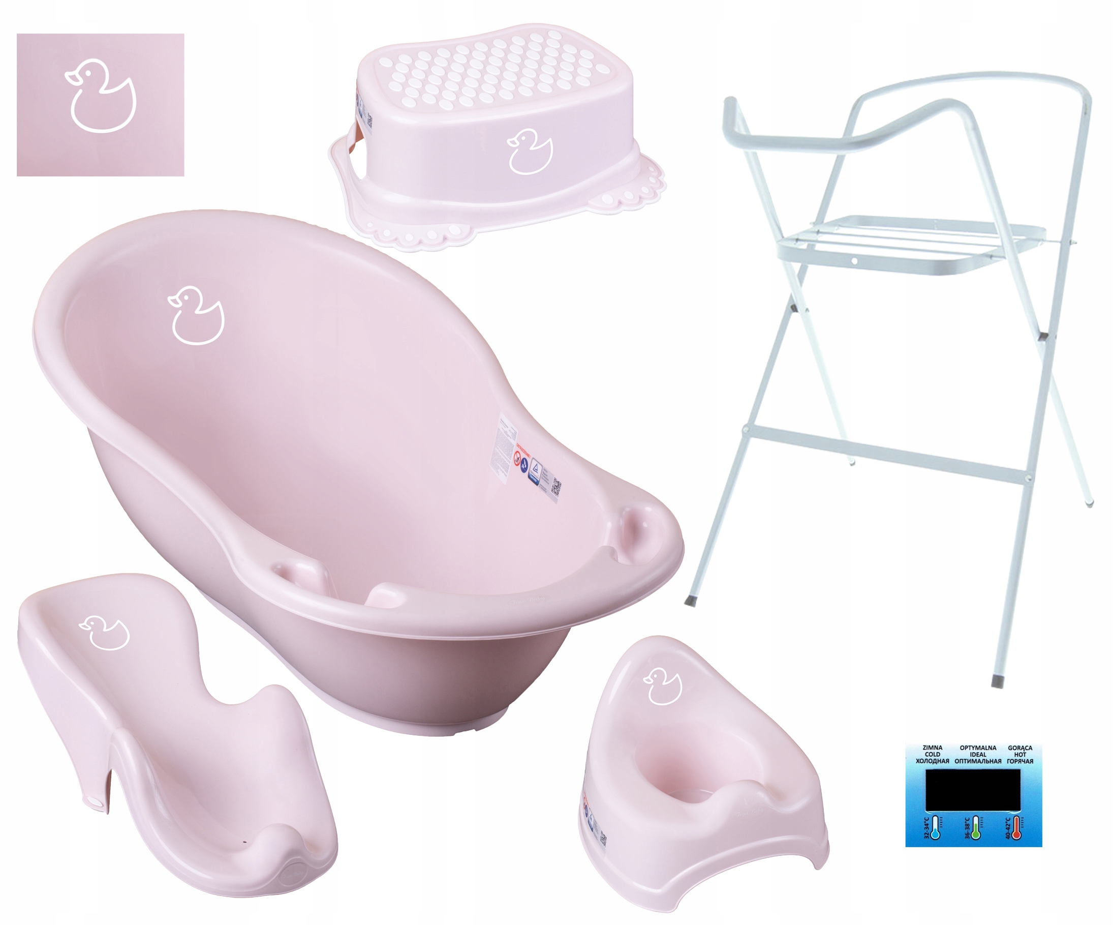 WANIENKA DLA DZIECKA TEGA BABY WYPRAWKA ZESTAW 6w1 WANNA STOJAK AKCESORIA