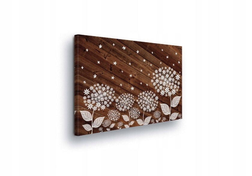 Obraz 100x75 Stylizované květy pampelišky hvězdy rustikální strom