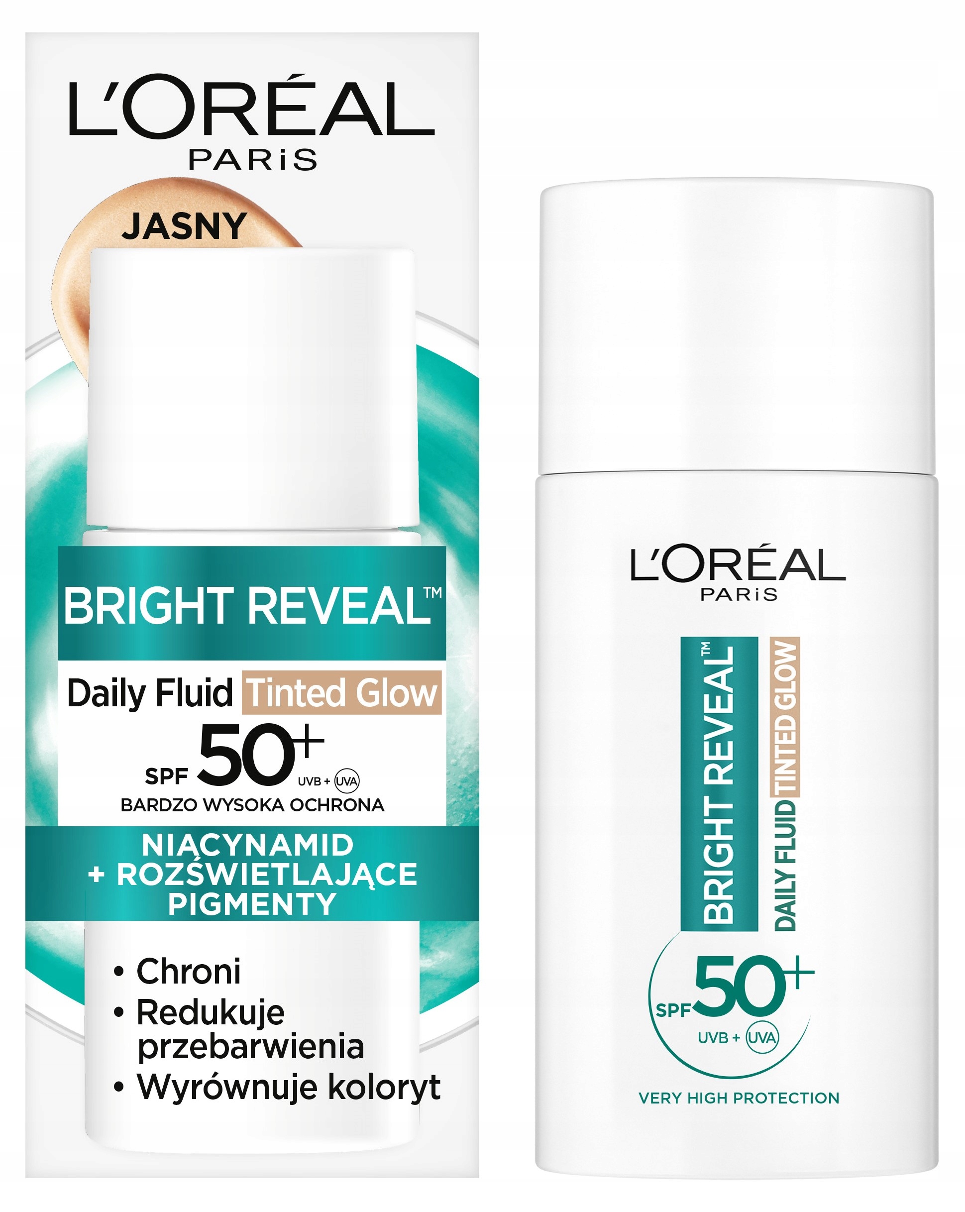 L'Oréal Bright Reveal Fluid na obličej SPF50+ Světlý 50 ml