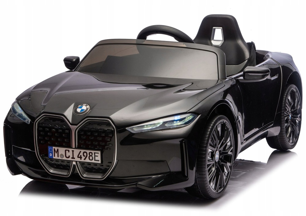 Autko na akumulator Bmw i4 dla dzieci Czarny Wolny Start Eva Ekoskóra