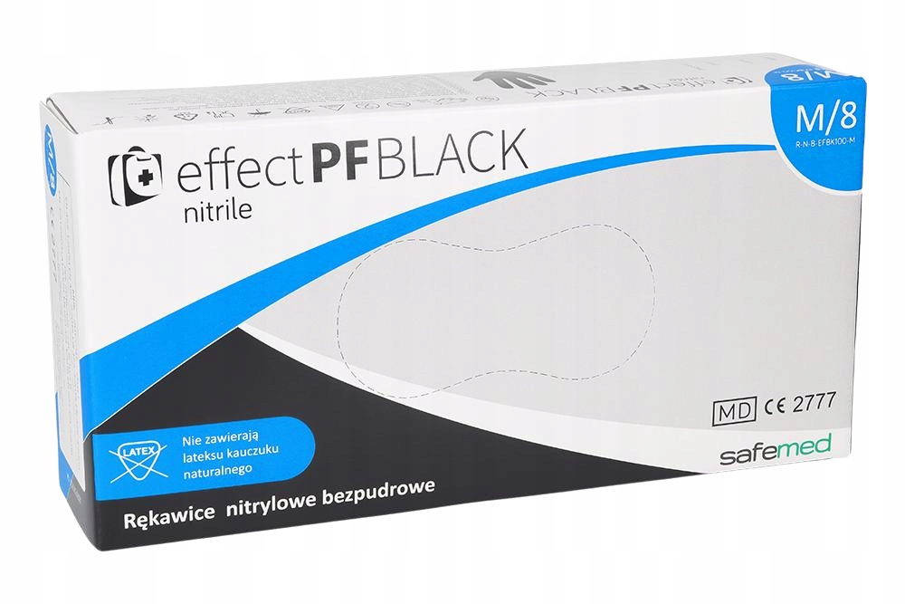 Rękawiczki nitrylowe bezpudrowe SafeMed Effect Black r. M 100 szt. czarne