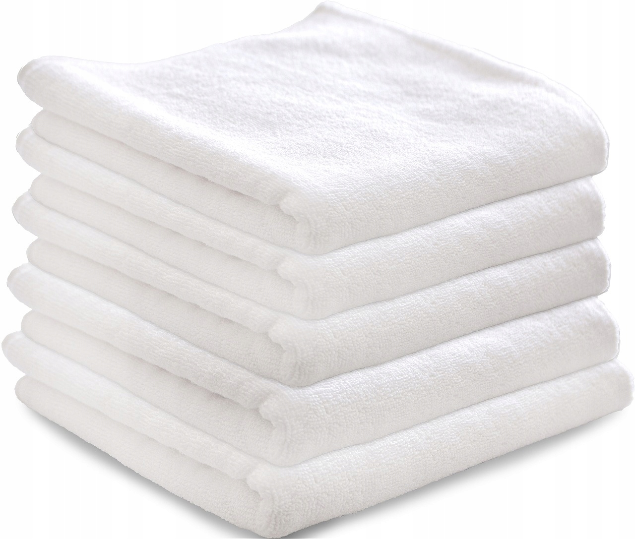 Komplet Ručníků 5 x 70 x 140 Hotelové Koupelové Premium Bílé Ručníky 500 G