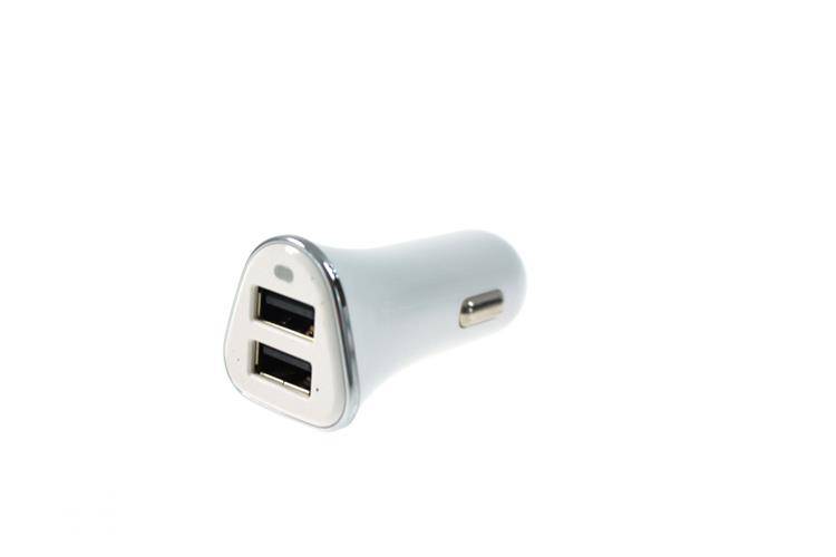 Ładowarka Samochodowa 12-24V 2XUSB 2.4A Biały Typ 1