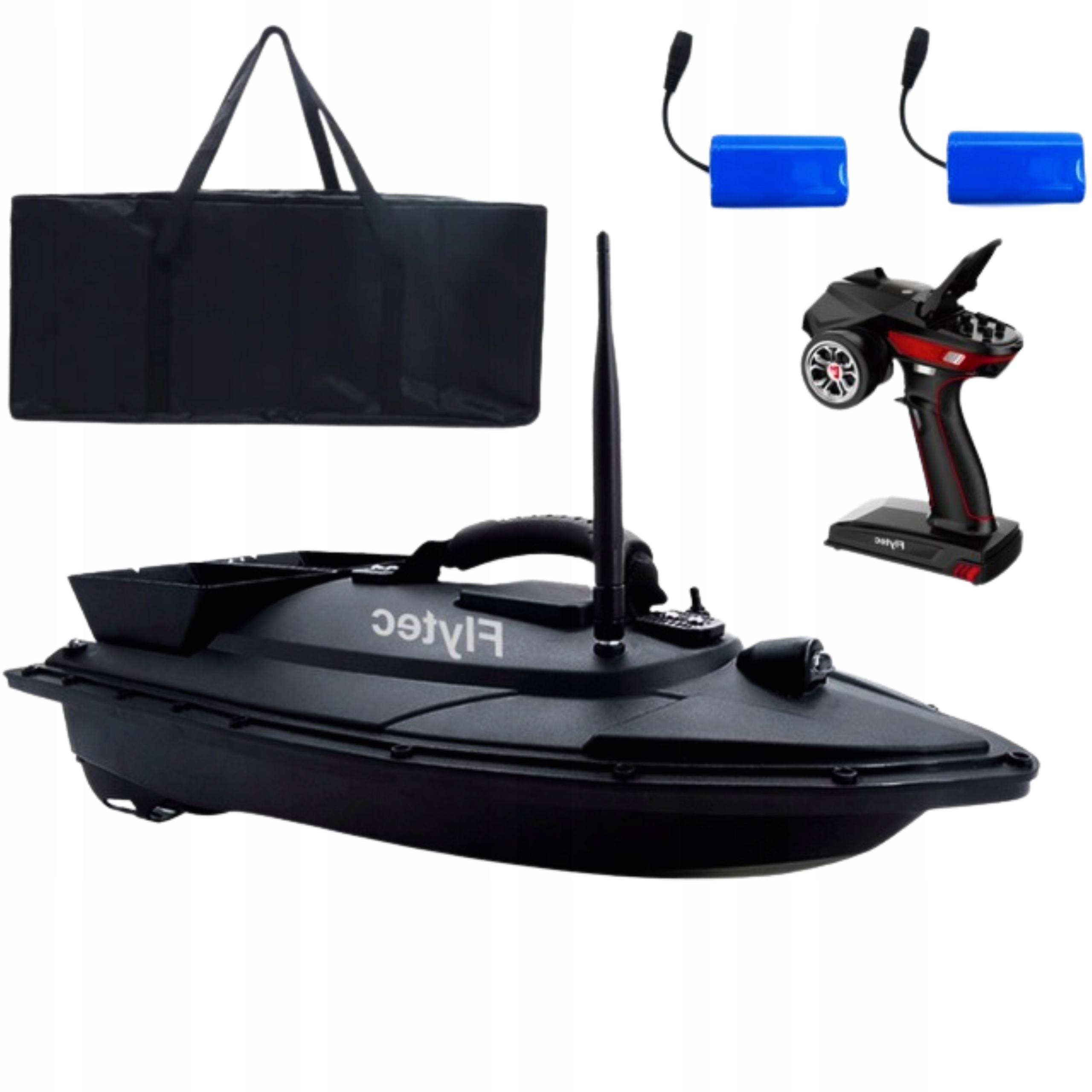 Návnadová loď 2 Akumulátory 50x27x20 cm Černá Dosah 400-500 m Dárek