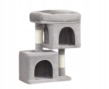 Levně Šedý škrabák Pro Kočky 67 cm – Stabilní věž s domečkem a pelíškem