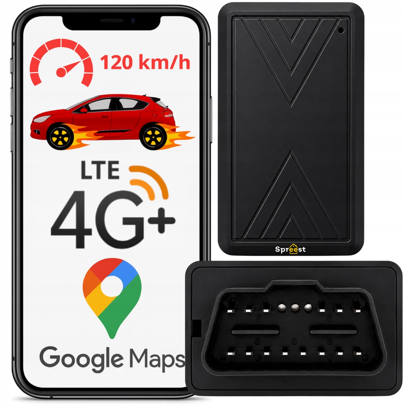Lokalizator Gps Gsm 4G Gniazdo Obd Do Pojazdów Auta Samochodu Bez Abonament