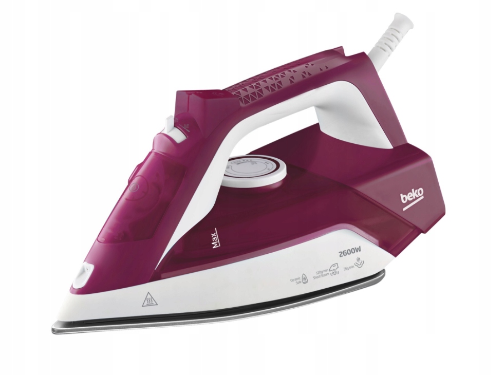 

Żelazko Beko SIM3126R parowe bordowe para 120g/min