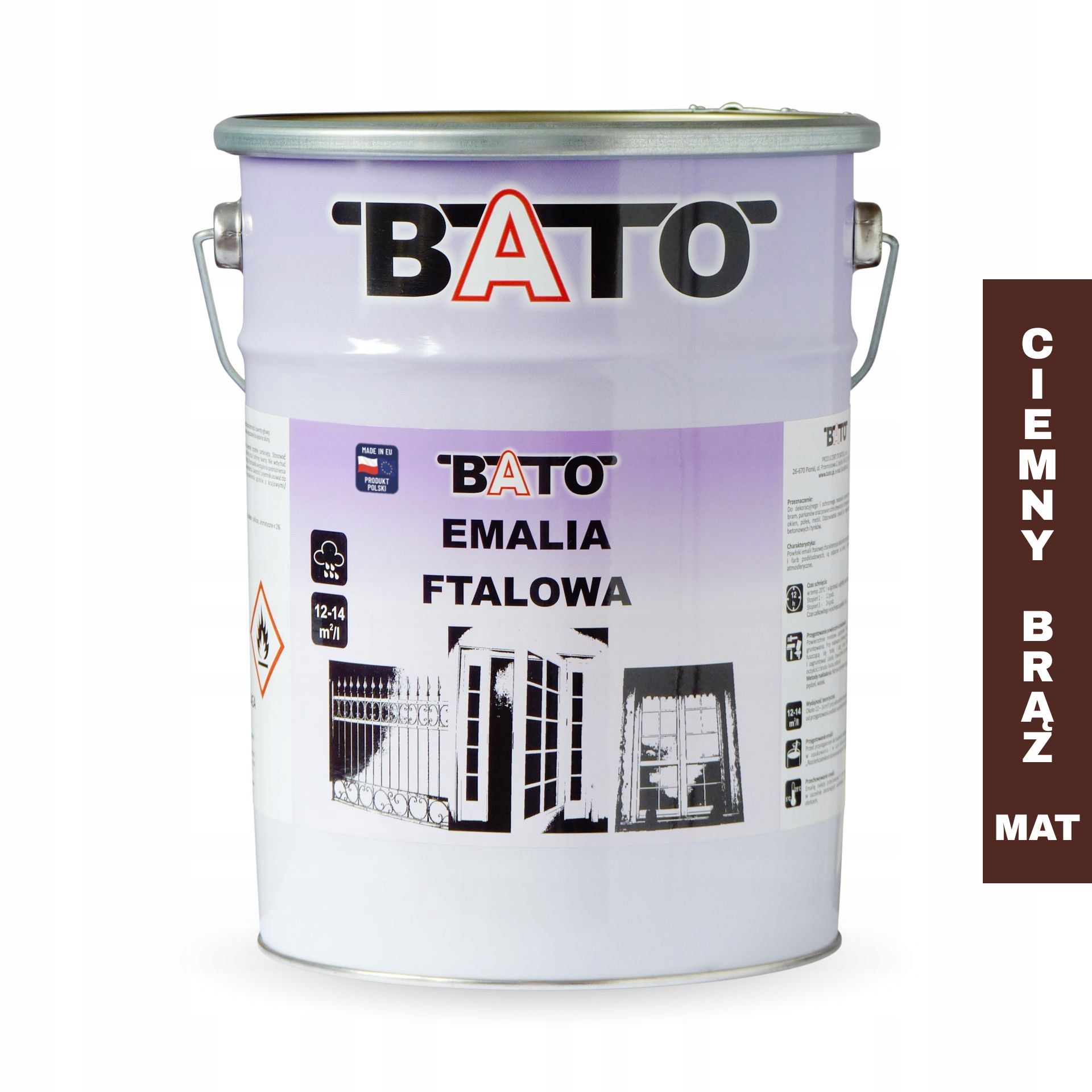 Ftalový smalt na dřevo Bato Barva na dřevo tmavě hnědá matná 5L