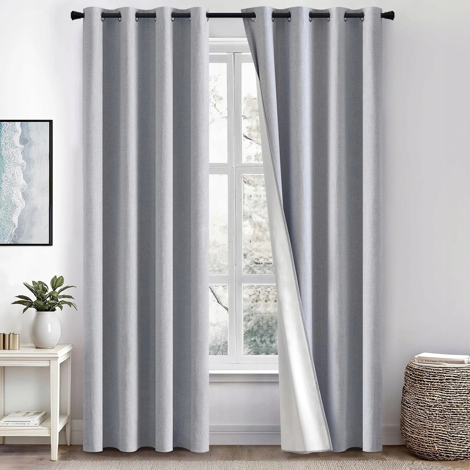 Záclony 2ks 140×245 cm Zatemňovací Tepelná ochrana Redukce hluku